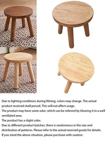 1pc Modern Solid Wood Round Footstool, Indoor Plant Stand, Garden Bench, Medieval Plant Stool, Removable Wooden Legs, Suitable For Character Stand, Kitchen, Bathroom, Bedroom, Living Room - Multicolor - View 2