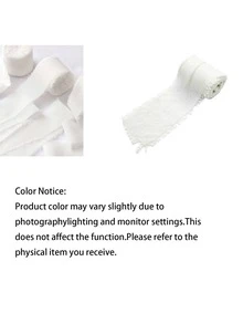 White Satin Ribbon, Christmas Chiffon Ribbon, Christmas Gift Ribbon Set, Suitable For Wedding Decoration, Wedding Invitations, Bouquet Wrapping, Fresh Flower Bouquets, Bridal Bouquets, DIY Crafts - White - View 3