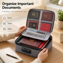 [Flame Resistant Bag] High-Quality Flame Resistant File Bag 17x11.8x5 Inches, 3 Carrying Methods, Multi-Layer Storage Bag, With Mesh Bag, Card Slot And Password Lock, Suitable For Emergency Preparedness During Travel, At Home And In The Office - C - View 3