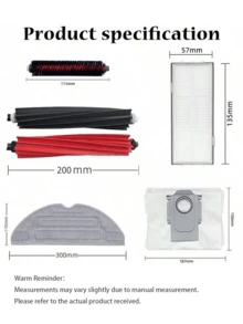 Replacement Parts For G20/S8/S8 PLUS/S8+/S8 Pro Ultra Robotics Vacuum,Accessories Removable Brush/Main Brush HEPA Filter Side Brush Mop Cloth/Mop Rag Dust Bag And High-Speed Cleaning Brush. - Roborock - View 3