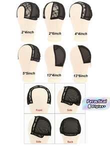 Nunify Wig Caps For Making Lace Wig With Drawstring Adjustable Mesh Cap With Adjust Silicone Nonslip Elastic Wig Band Weaving Cap With Drawstring For Making 4X4 5X5 13X4 13X6 Lace Front Wigs - multicolor - View 2