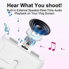 1pc Upgraded Magnetic Vlog Selfie Monitor Screen,HD Wireless Rear‑Camera Viewfinder With Built‑In Remote & Speaker,Compatible With IOS & Android,Content Creation Tool For Live Streaming,Selfie,Video Recording - Built-in 3.97-inch Speakers - View 7