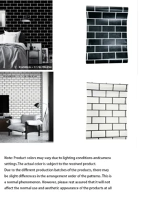 Black Line White Brick White Line Black Brick Geometry Modern And Simple Style Suitable For Home Decoration, Kitchen Cabinets, Tables And Chairs, Room Backgrounds, Home Renovation DIY, Waterproof And Stain Resistant, - multicolor - View 4