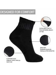 4‑Pairs Unisex Non‑Binding Diabetic Socks - Comfort & Support! - Multicolor - View 5