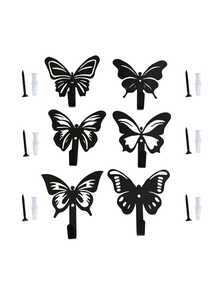 Muroi Mono Metal Butterfly Wall Hook Set, Nordic Style No-Drill Decorative Hanging Hooks For Keys, Hats, Bags, Coats, Scarves & Towels, Creative Entryway Organizer, Bedroom Wall Decor, Hallway Storage, Holiday & Housewarming Gift - Multicolor - View 12