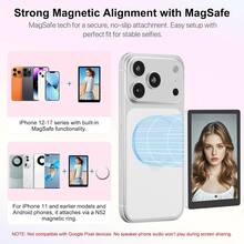 1pc Upgraded Magnetic Vlog Selfie Monitor Screen,HD Wireless Rear‑Camera Viewfinder With Built‑In Remote & Speaker,Compatible With IOS & Android,Content Creation Tool For Live Streaming,Selfie,Video Recording - Built-in 3.97-inch Speakers - View 4