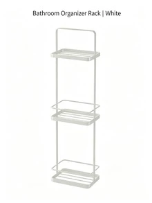 1pc 3‑Tier Freestanding Bathroom Storage Rack, Hollow Drain Metal Organizer Shelf For Shower Toilet Countertop - Multicolor - View 5