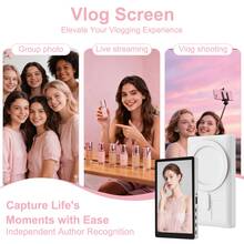 1pc Upgraded Magnetic Vlog Selfie Monitor Screen,HD Wireless Rear‑Camera Viewfinder With Built‑In Remote & Speaker,Compatible With IOS & Android,Content Creation Tool For Live Streaming,Selfie,Video Recording - Built-in 3.97-inch Speakers - View 9