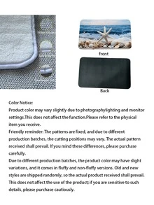 3pcs Ocean Coastal Starfish Beach Pattern Bath Mat, Soft Faux Wool 1200g/㎡ Polyester Fiber Bathroom Rug, 10mm Thick, TPR Non-Slip Bottom, Foldable Easy Care Carpet Mat, Modern Thick Absorbent Non-Slip Floor Mat, Decorative Carpet - multicolor - View 5