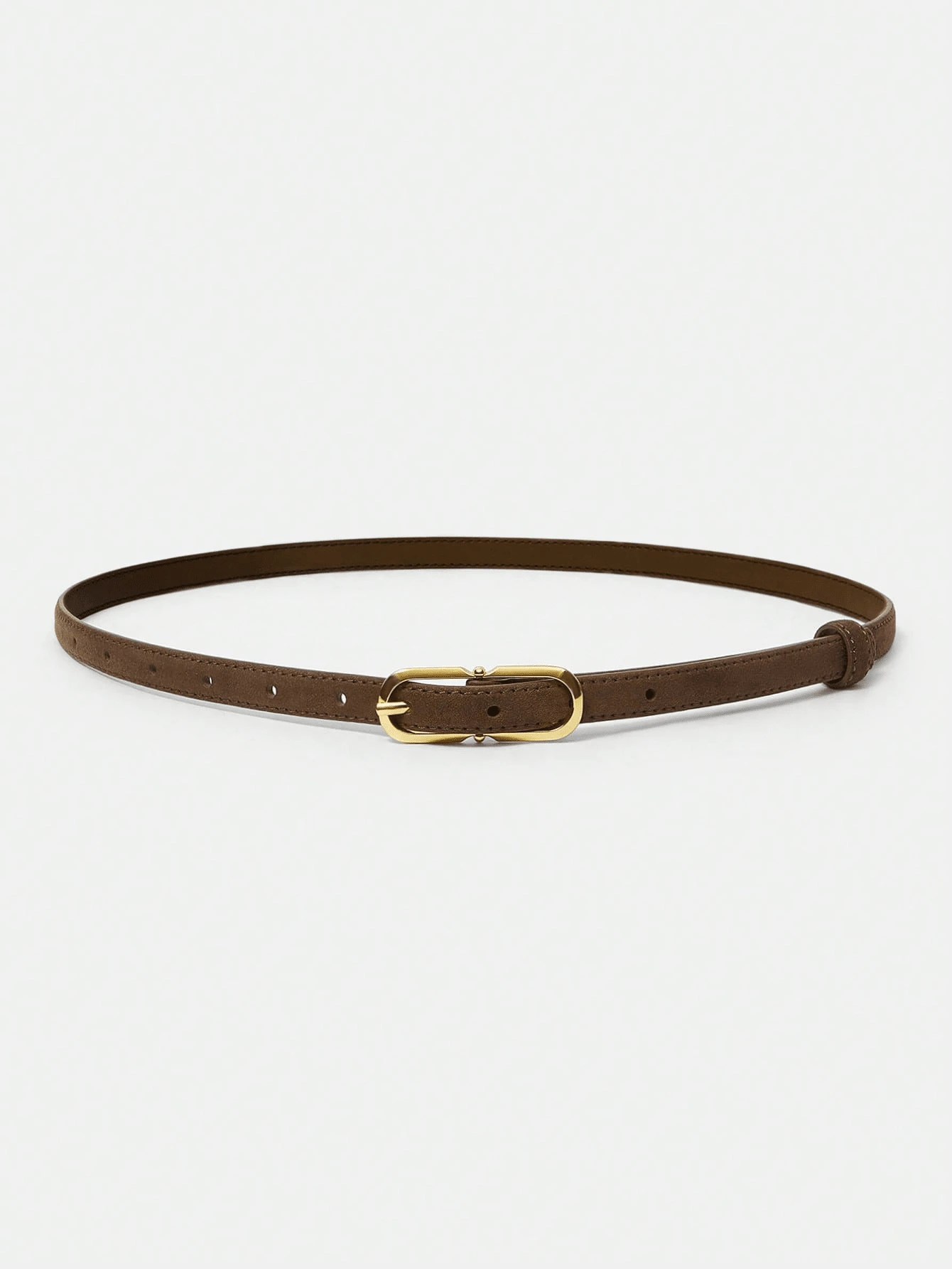 MOTF PREMIUM SLIM GOLDTONE BUCKLE BELT ELEGANT,SCHOOL - Coffee - View 2