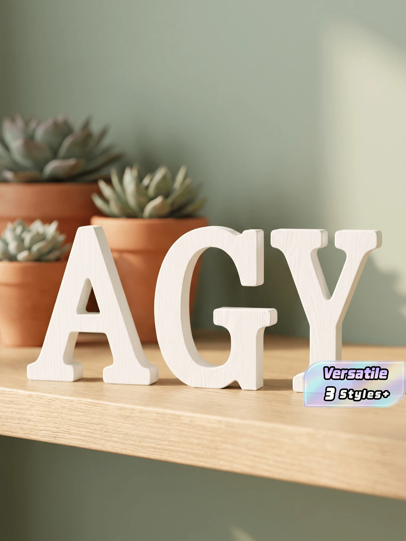 1pc 10CM White Unfinished Wooden Letters, Wall & Standing Decorative Letters, Sliced Sign Decor For Crafts, Home, Party, Birthday, Graduation, Ideal Gift Choice - White - View 1