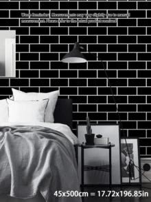 Black Line White Brick White Line Black Brick Geometry Modern And Simple Style Suitable For Home Decoration, Kitchen Cabinets, Tables And Chairs, Room Backgrounds, Home Renovation DIY, Waterproof And Stain Resistant, - multicolor - View 15