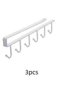 Under Cabinet Mug Holder Hanging Cup Storage Organizer Hooks, Multi-Purpose Kitchen Rack For Cupboard, Pantry, Desk, Countertop And Bookshelf, Available In Black And White Two Colors - Multicolor - View 12