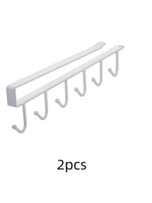 Under Cabinet Mug Holder Hanging Cup Storage Organizer Hooks, Multi-Purpose Kitchen Rack For Cupboard, Pantry, Desk, Countertop And Bookshelf, Available In Black And White Two Colors - Multicolor - View 11