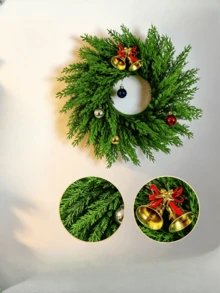 Simulated Christmas Pine Needle Wreath, Wall Hanging Vine, Holiday Decoration Christmas Greenery - multicolor - View 8