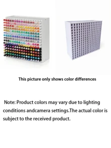 1 Set Large Colorful Coded Alcohol Marker Set With 240 Vivid Colors, Storage Box, Suitable For School Projects, Art Classes And Student Artists(No Pen Included) - White - View 3