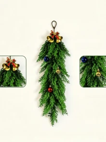 Simulated Christmas Pine Needle Wreath, Wall Hanging Vine, Holiday Decoration Christmas Greenery - multicolor - View 3