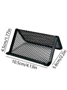 1pc Solid Color Hollow Out Business Card Holder, Simple Multi-Purpose Desktop Card Holder For Office Back To School - multicolor - View 6