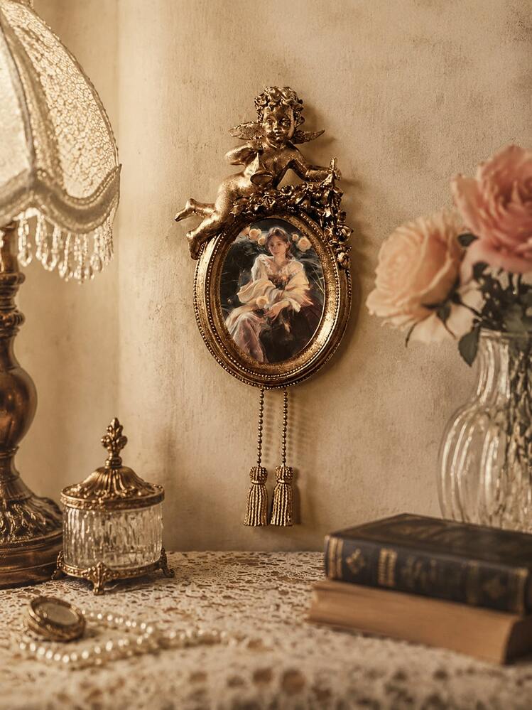 1pc Retro European Relief Creative Resin Photo Frame, Home Decoration - Multicolor - View 9