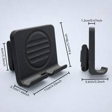 Teckwe 1pc Multi-Function Desktop & Wall-Mounted Phone Holder, Adjustable Multi-Angle Stand For Phones And Tablets, Suitable For Living Room, Bathroom, Kitchen And Live Streaming - Black - View 5