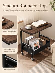 2 Styles Rolling Nightstand Cart, Movable Side Table Snack Storage Organizer Cart, Multi‑Tier Floor Shelf For Bedroom Bedside, Living Room Sofa Side, Simple Home Bedroom Storage Trolley - Multicolor - View 5