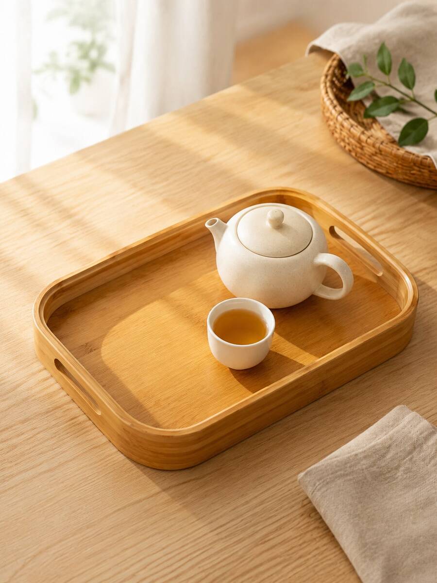 Walnut Tray Wood Tea Tray Fruit Tray Household Tea Tray Hotel Rectangular Bread Dim Sum Tray - Multicolor - View 1