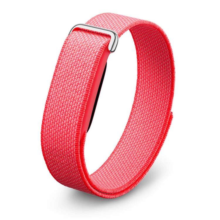 適用於 Google Air Sports Band 追蹤器，無螢幕健康編織魔鬼氈錶帶，尼龍環狀錶帶，可調節柔軟透氣，適合女性、男性、學生 - 玫紅色 - 查看 11