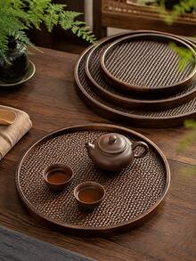 Walnut Tray Wood Tea Tray Fruit Tray Household Tea Tray Hotel Rectangular Bread Dim Sum Tray - Multicolor - View 3