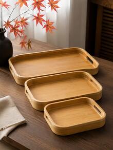 Walnut Tray Wood Tea Tray Fruit Tray Household Tea Tray Hotel Rectangular Bread Dim Sum Tray - Multicolor - View 2