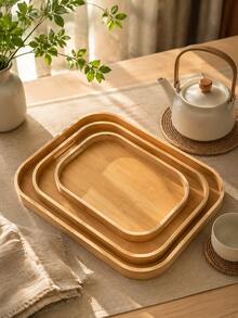Walnut Tray Wood Tea Tray Fruit Tray Household Tea Tray Hotel Rectangular Bread Dim Sum Tray - Multicolor - View 5