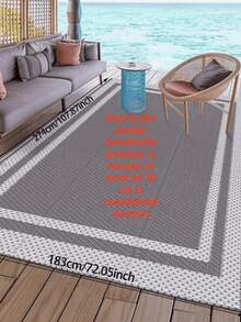1pc Waterproof Reversible Outdoor Rug PP Material Portable Foldable With Carry Bag And 4 Ground Stakes For Patio RV Camper Deck Balcony Picnic Beach Camping - Airplane Frame - View 2