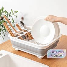 Foldable Bowl Rack, Storage Rack, Sink, Foldable Dishwashing Basin, For Placing Bowls, Chopsticks, Plates, Storage Of Bowls, Chopsticks, Plates, Folding Drip Rack - Multi-size - View 1