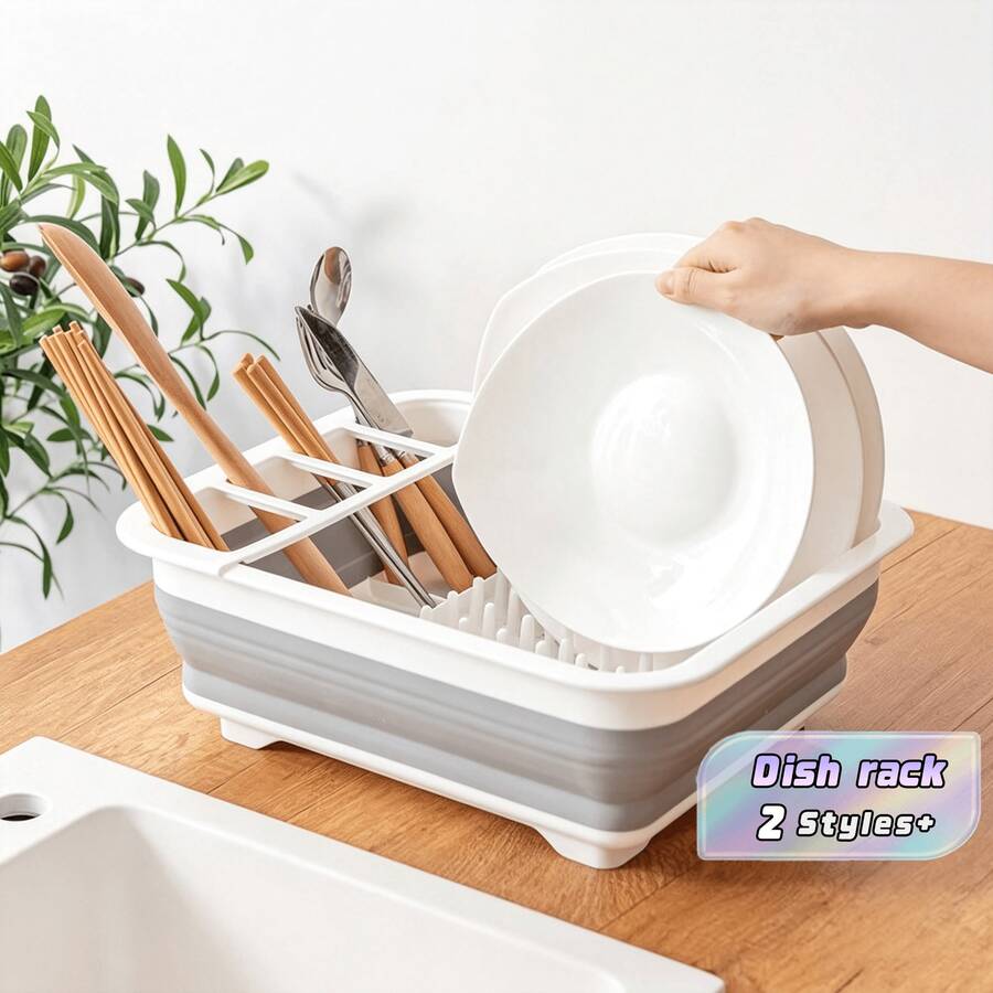 Foldable Bowl Rack, Storage Rack, Sink, Foldable Dishwashing Basin, For Placing Bowls, Chopsticks, Plates, Storage Of Bowls, Chopsticks, Plates, Folding Drip Rack - Multi-size - View 1