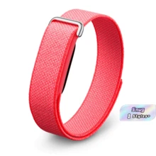 Compatible With Google Air Sports Band Tracker, No-Screen Health Woven Air Hook And Loop Strap, Loop Nylon Band, Adjustable Soft Breathable Strap, Woven Nylon Band Suitable For Women, Men, Students - Hot Pink - View 1