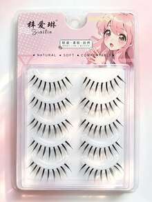5 Pairs Idol Group False Lashes A Type Cartoon Demon Natural Daily Japanese Style Girl Cosplay Transparent Wispy Fake Eyelashes Must Have Beauty Accessory - View 2
