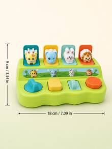 彈出式玩具 因果關係玩具 嬰兒兒童玩具 幼兒玩具 蒙特梭里互動式彈出動物躲藏盒 學習遊戲 男孩女孩適用 增進邏輯與運動技能 兒童節禮物 按鈕顏色隨機 - 彩色 - 查看 9