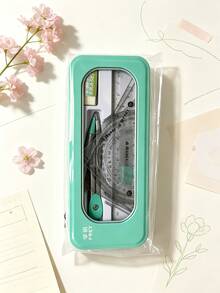 Bộ 8 món thước kẻ và compa trong suốt đơn giản, dụng cụ vẽ chính xác, thiết kế dành riêng cho học sinh, phù hợp cho bài tập toán và hình học ở trường - Bộ - Xem 7
