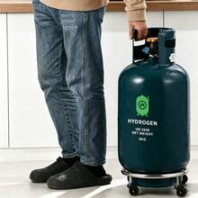 1-Piece Gas Cylinder Transport Cart With Shelf | Equipped With 360° Swivel Casters For Easy Mobility, Reinforced Thickened Frame, And Dual-Ball Bearing Wheels Built Into The Casters-Ideal For Transporting Propane And Gas Cylinders - A - View 3