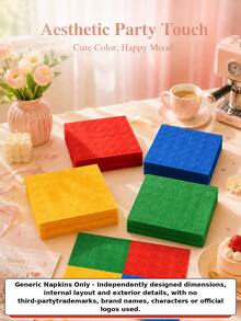 Joivida 1 Set Colorful Building Block Birthday Party Supplies, Brick-Themed Disposable Tablecloth, Paper Plates & Napkins, Creative Party Tableware Decoration Kit For Birthday Celebration, Family Gathering, Classroom Party & Photo Booth Decor - multicolor - View 10
