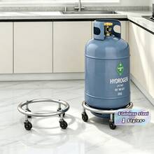 1-Piece Gas Cylinder Transport Cart With Shelf | Equipped With 360° Swivel Casters For Easy Mobility, Reinforced Thickened Frame, And Dual-Ball Bearing Wheels Built Into The Casters-Ideal For Transporting Propane And Gas Cylinders - A - View 1