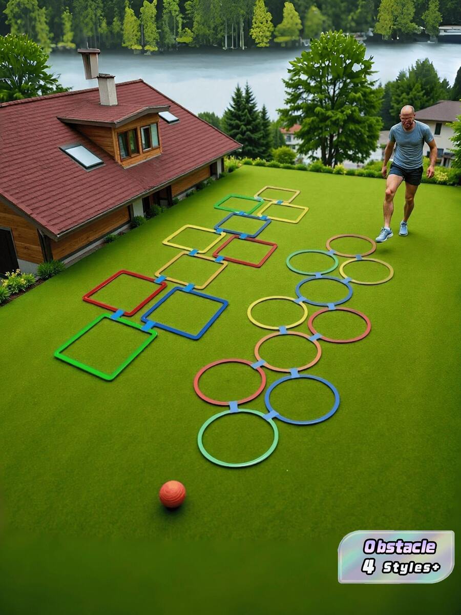 Agility Ladder Ring Set, 38CM Speed Training Obstacle Rings, Non-Slip Football Training Cones,Sports Training Fitness Equipmen - Multicolor - View 1