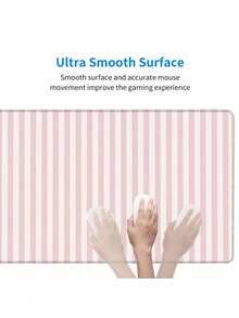 1PC Thick Anti Slip Non Slip Rubber Base Soft NS Style Pink White Striped Cute Mouse Pad Desktop Decorative Mat For Office Gaming Keyboard Pad Computer Accessories Desk Mat - A - View 7