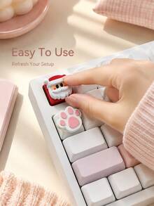 Zazumi 1PC Novelty Mechanical Keyboard Keycap, Cute Cat Paw, Semi-Transparent Character And Traffic Cone Designs, Creative Decorative Key Cap For Custom Keyboard Setup, Desktop Decoration, Gaming Desk, Office And Everyday Computer Accessories - View 2