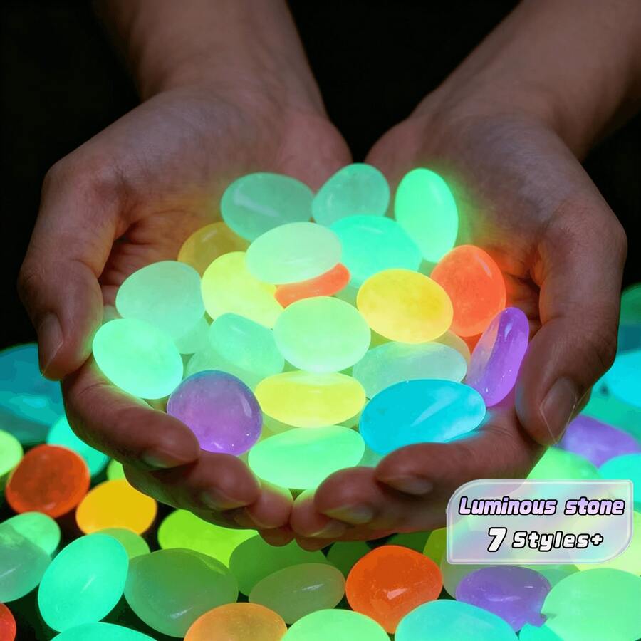 Suitable For Garden Landscapes, Driveway Decorations, Aquarium Starry Sky Decorations And Romantic Fluorescent Stone Landscaping. After Absorbing Sunlight Or Light, It Can Glow At Night Without The Need For Electricity. - multicolor - View 1