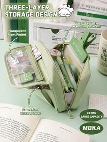 Moon Light Pencil Case, Extra Large Capacity Simple Pencil Box, Aesthetic Student Stationery Bag For School Office Supplies - multicolor - View 6