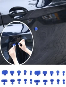 24 Piece Set Of Car Dent Repair Tools, T-Shaped Puller, Professional Manual Tool Set For Unpainted Cars, Suitable For Repairing Car Hail Damage Manual Tool Set - Silver - View 8