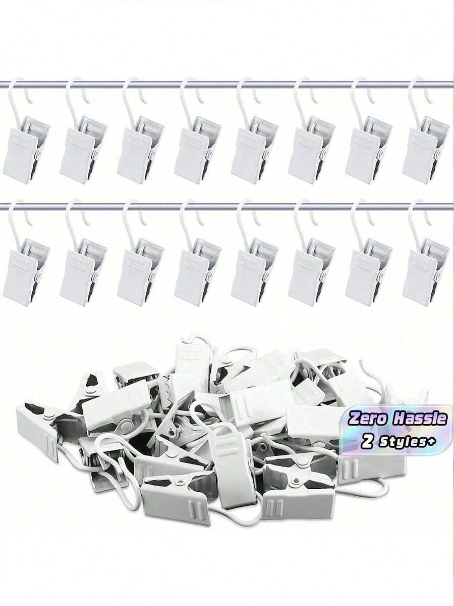 30 cái kẹp móc rèm mini bằng thép không gỉ để treo rèm và đèn dây ngoài trời, màu trắng, quà tặng sinh nhật tốt nghiệp - Nhiều màu - Xem 1