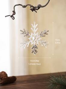 Transparent Acrylic Snowflake Ornaments, Christmas Tree Hanging Pendants, Decorative Hanging Props For Xmas Wreath, Gift Bag & Scene Layout Decoration - Multicolor - View 9
