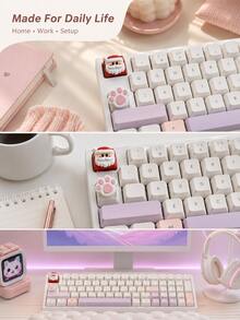 Zazumi 1PC Novelty Mechanical Keyboard Keycap, Cute Cat Paw, Semi-Transparent Character And Traffic Cone Designs, Creative Decorative Key Cap For Custom Keyboard Setup, Desktop Decoration, Gaming Desk, Office And Everyday Computer Accessories - View 4
