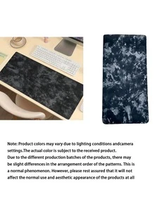1PC Black Textured Gaming Mouse Pad. Large Enough To Cover The Entire Desktop Workspace. Unique Grey Stone Texture Design.This Large Mouse Pad Can Be Used As A Desktop Mat, Study Mat, Or Keyboard Pad - multicolor - View 3
